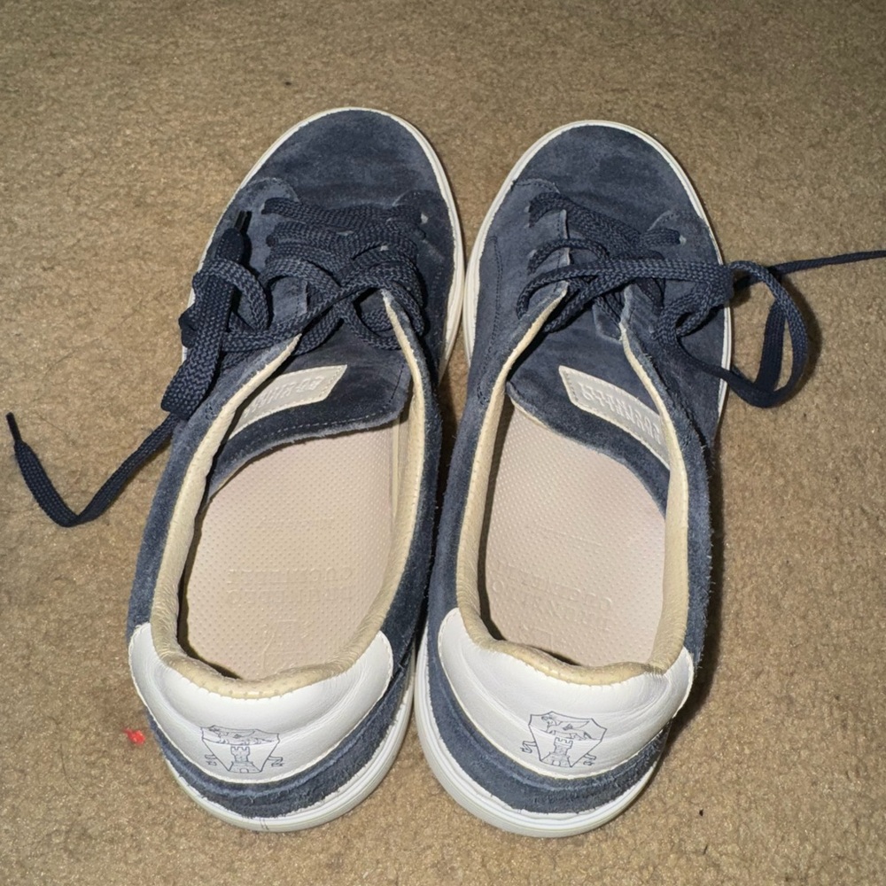 Brunello Cucinelli Navy and White Sneakers